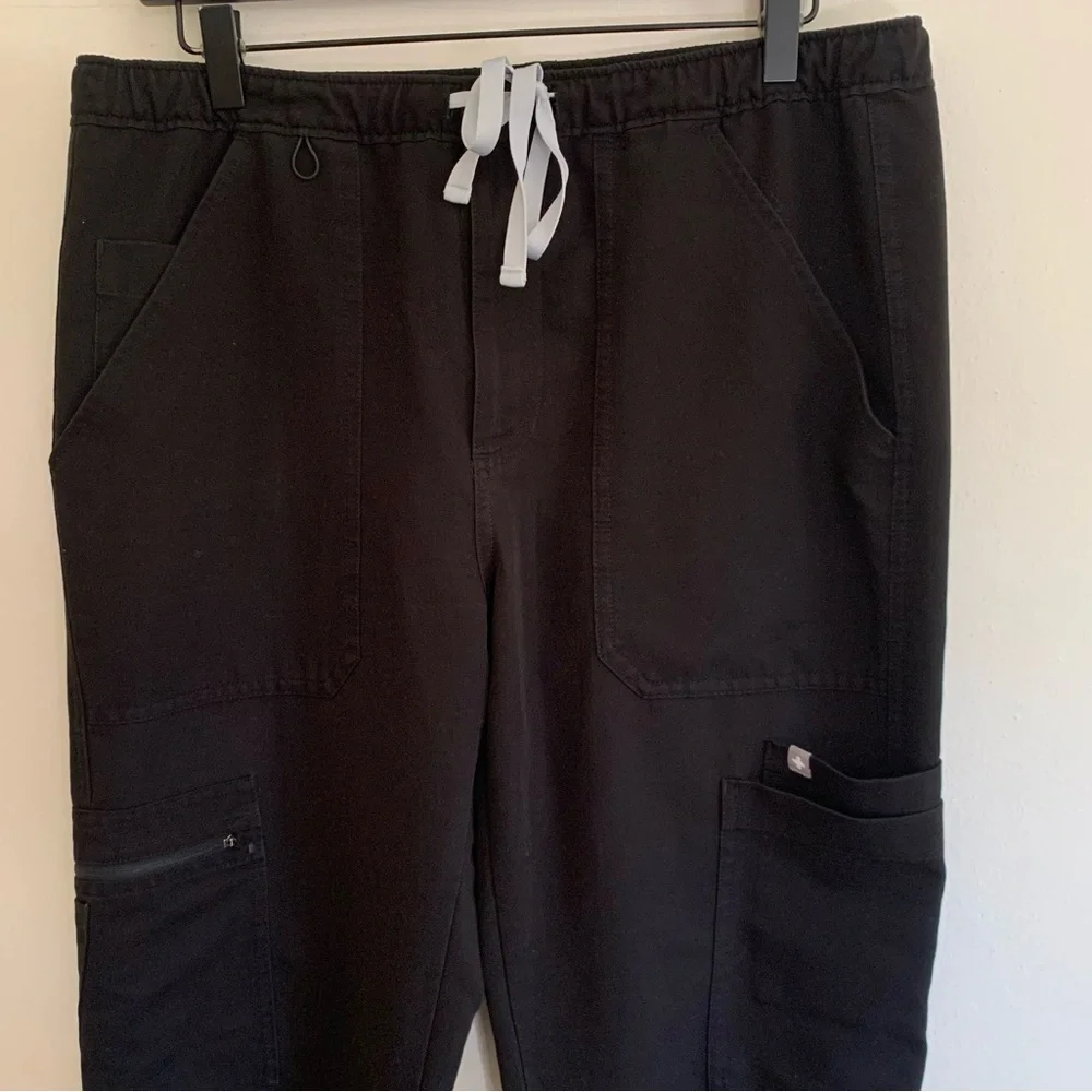 FIGS‎ Cairo Technical Collection Pants Mens Medium Black Straight Leg Drawstring